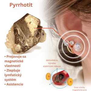 Náušnice flysmus™ Lymphvity MagneTherapy s pyrrhotitom